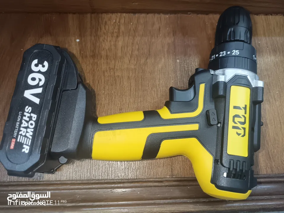 حقية صندوق درل شحن  صخري ماركة TOP مع بطارتين 36 فولت  و 21 راس لكافة الاستخدامات  المنزليه