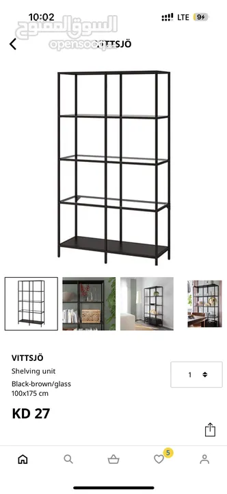 ارفف ايكيا نظيفه جدا ikea shelves black