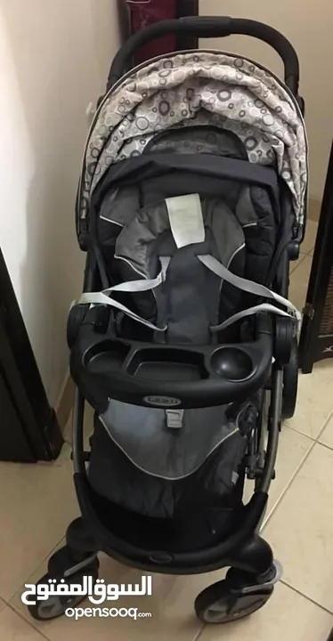 Graco baby stroller with car seat عربة اطفال مع كرسي سيارة من ماركة Graco