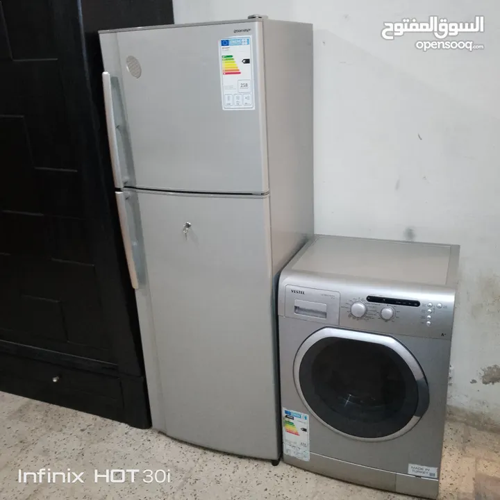 ثلاجه وغساله استعمال بسيط انفيرتر 270 دينار