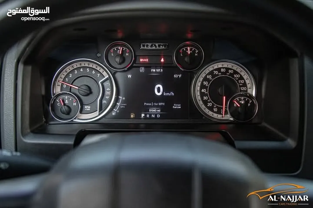 Dodge Ram Big horn 2019 gasoline   البكب بحالة الوكالة و قطع مسافة 51,000 ميل فقط