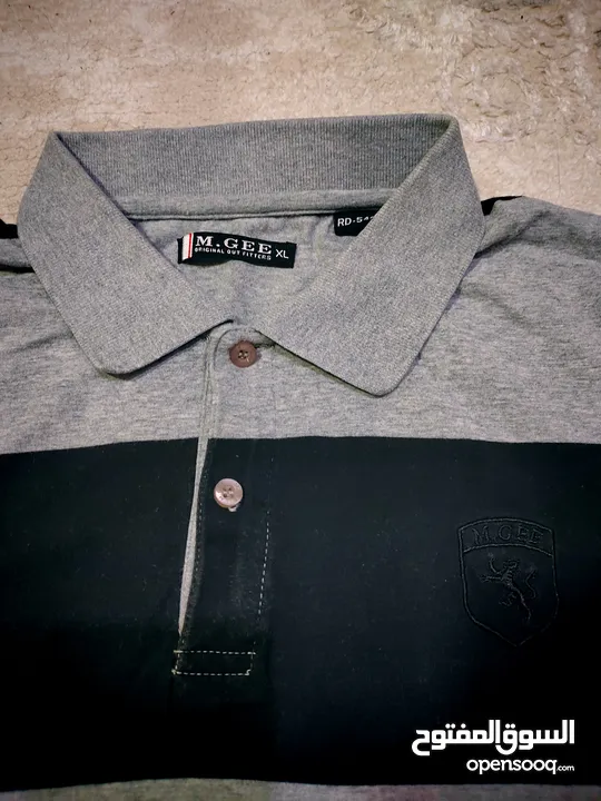 Polo Shirt - Slim Fit XL (Black & Grey Stripes)
