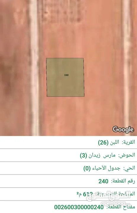 قطعة ارض للبيع في مارس زيدان قرية اللبن