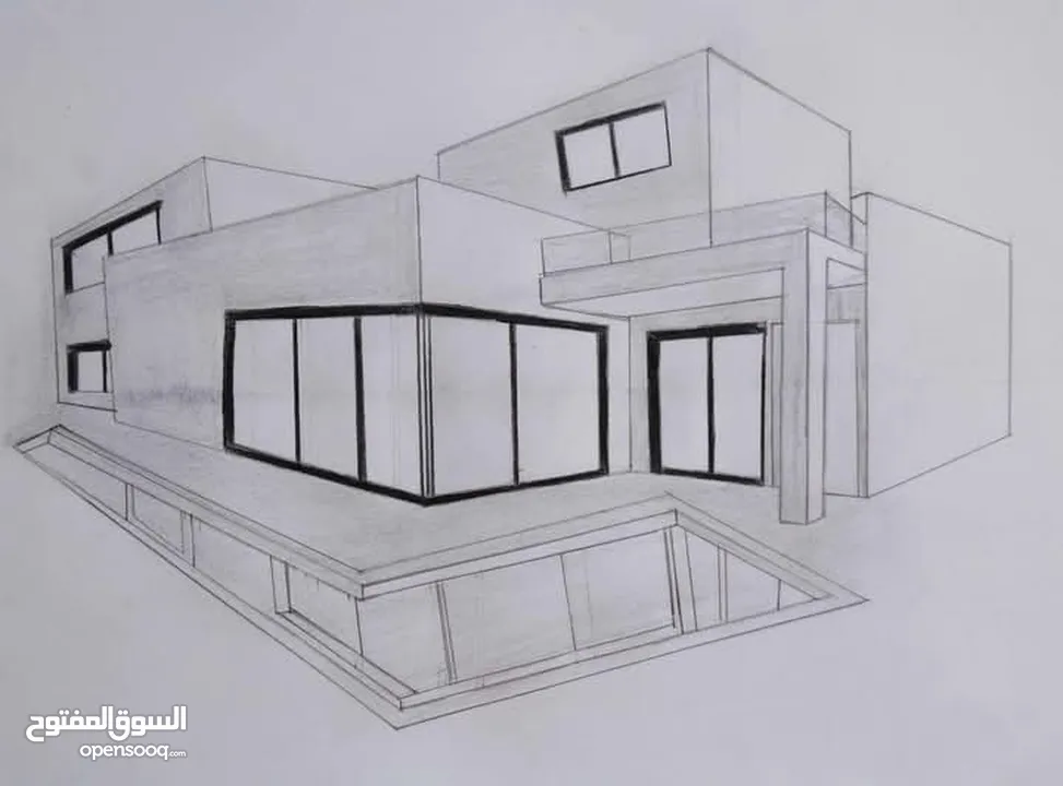 رسمات منازل ثلاثية الابعاد   مصممه بتقنيات حديثة وبسيطة البناء  لسنة 2025 للبيع