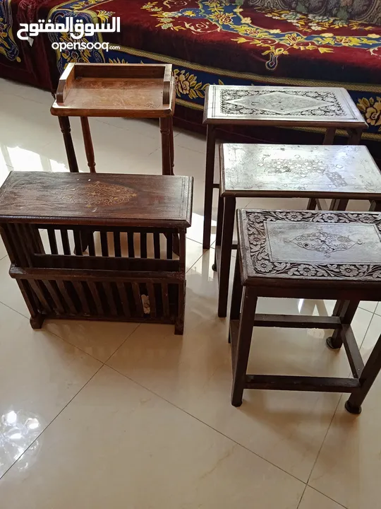 طاولات تقديم للبيع لعدم الحاجه خشب بحريني دي زاين