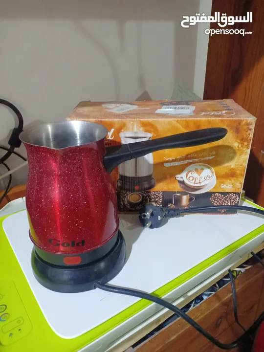 غلايه قهوة تركي جرانيت ماركة  Gold coffee maker  600 وات لون احمر