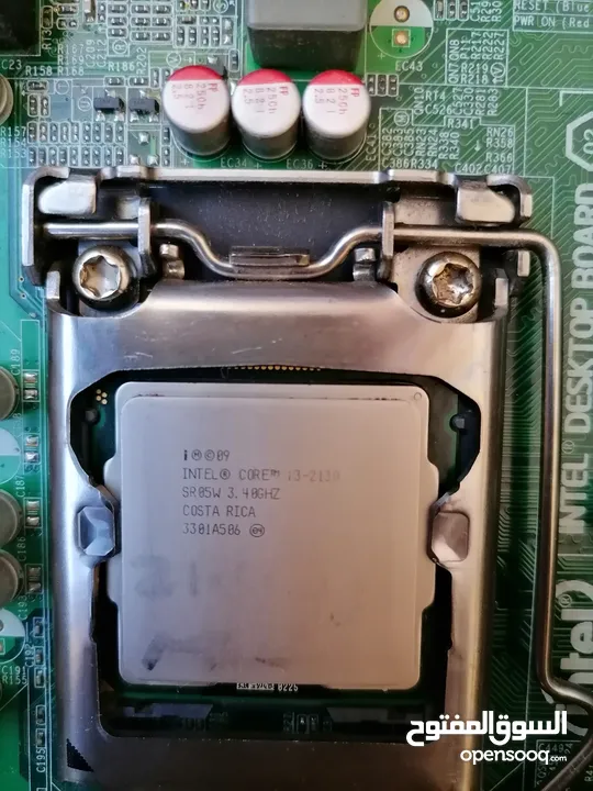 مذر بورد intel مع معالج core i3 -2130 مع مروحه تبريد مع 5 رامات Kingston كل وحده 4 جيجا ...