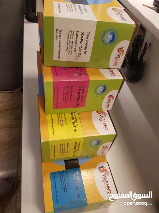 4 عبوات حبر طابعة hp