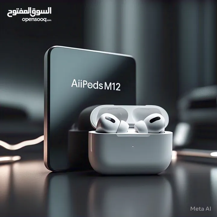 "استمتع بتجربة صوتية فائقةAirpodsM12! سماعات لاسلكية أنيقة وخفيفة،توفر صوتًا واضحًا ومحسنًا وبطارية