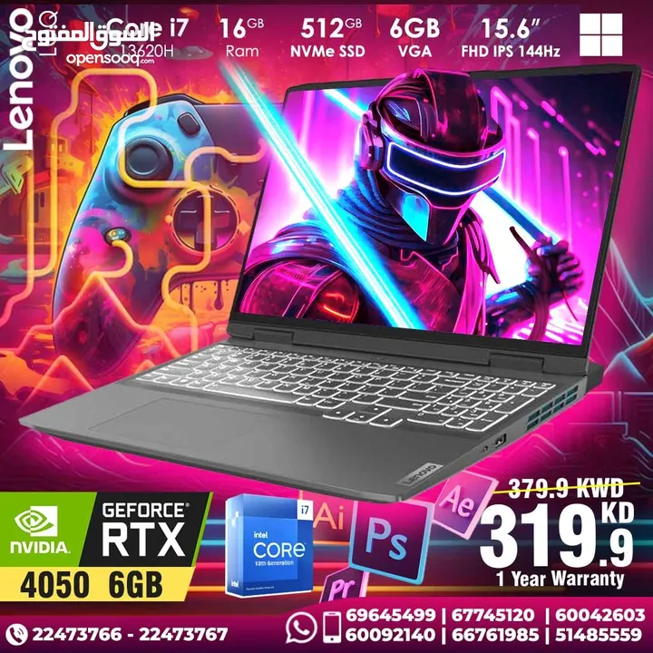 Lenovo i7  Nvidia RTX4050 6GB VGA 16GB Ram 15.6inch FHD 144Hz 13th Gen