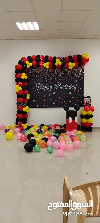 Kids birthday balloons & Anniversary setup استئجار بالونات الأطفال