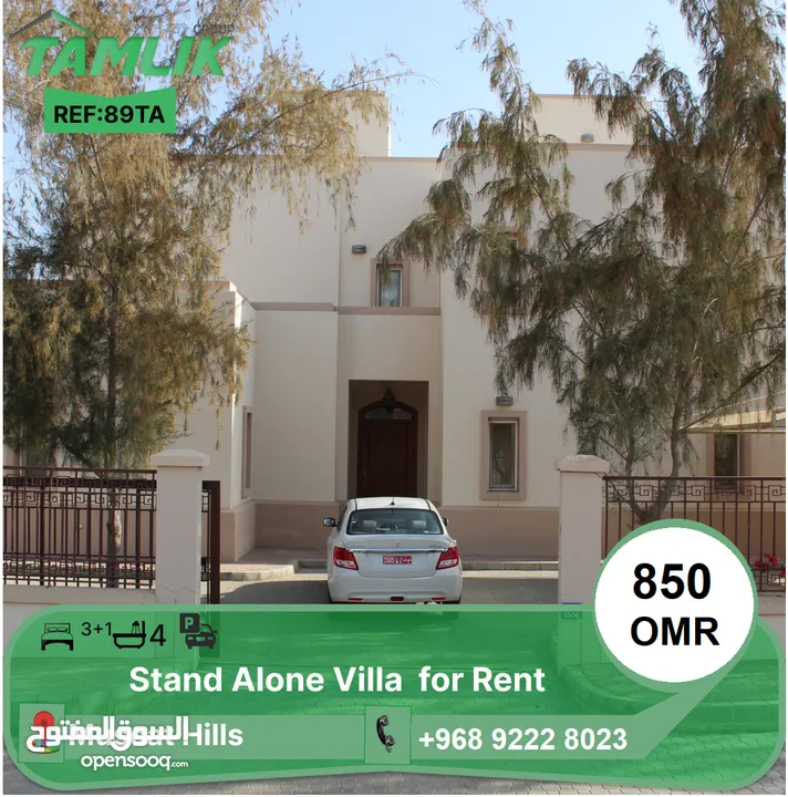 Stand Alone Villa in Muscat Hills  REF 89TA