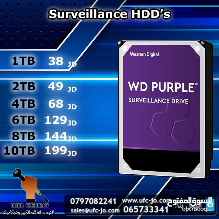 هارديسكات كاميرات المراقبة نوع WD Purple HDD بأفضل الأسعار