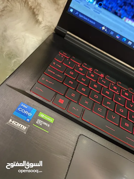 لابتوب MSI جيمرز  i5 الجيل 11  GTX 1650  رام 16GB  SSD + HDD  بحالة ممتازة