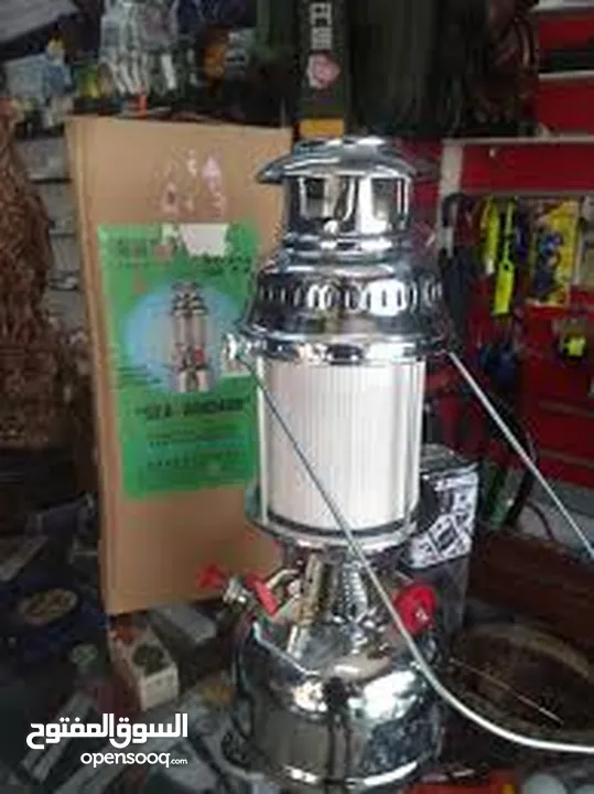 مصباح شمبر شنبر كاز  لوكس فانوس تدفئه و اناره واسعه تحفه انتيك ستانلس ستيل  هندي  دفا  اقتصادي حجم ك