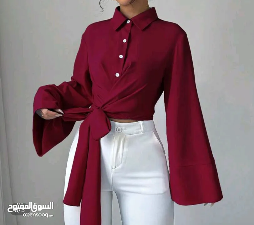 قميص عنابي جديد