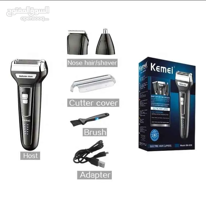 Kemei – rasoir électrique flottant 3 en 1 pour hommes, Rechargeable, pour barbe et cheveux