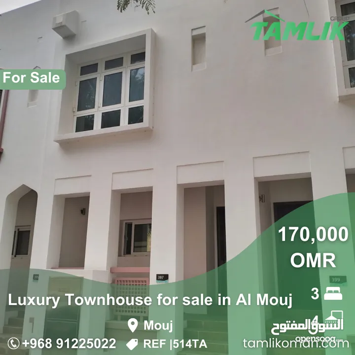  Luxury Town house for sale in AL Mouj REF 514TA