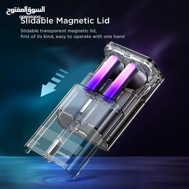 سماعات جويروم JOYROOM JR-TC1 – تصميم شفاف بإضاءة RGB وصوت عالي الدقة