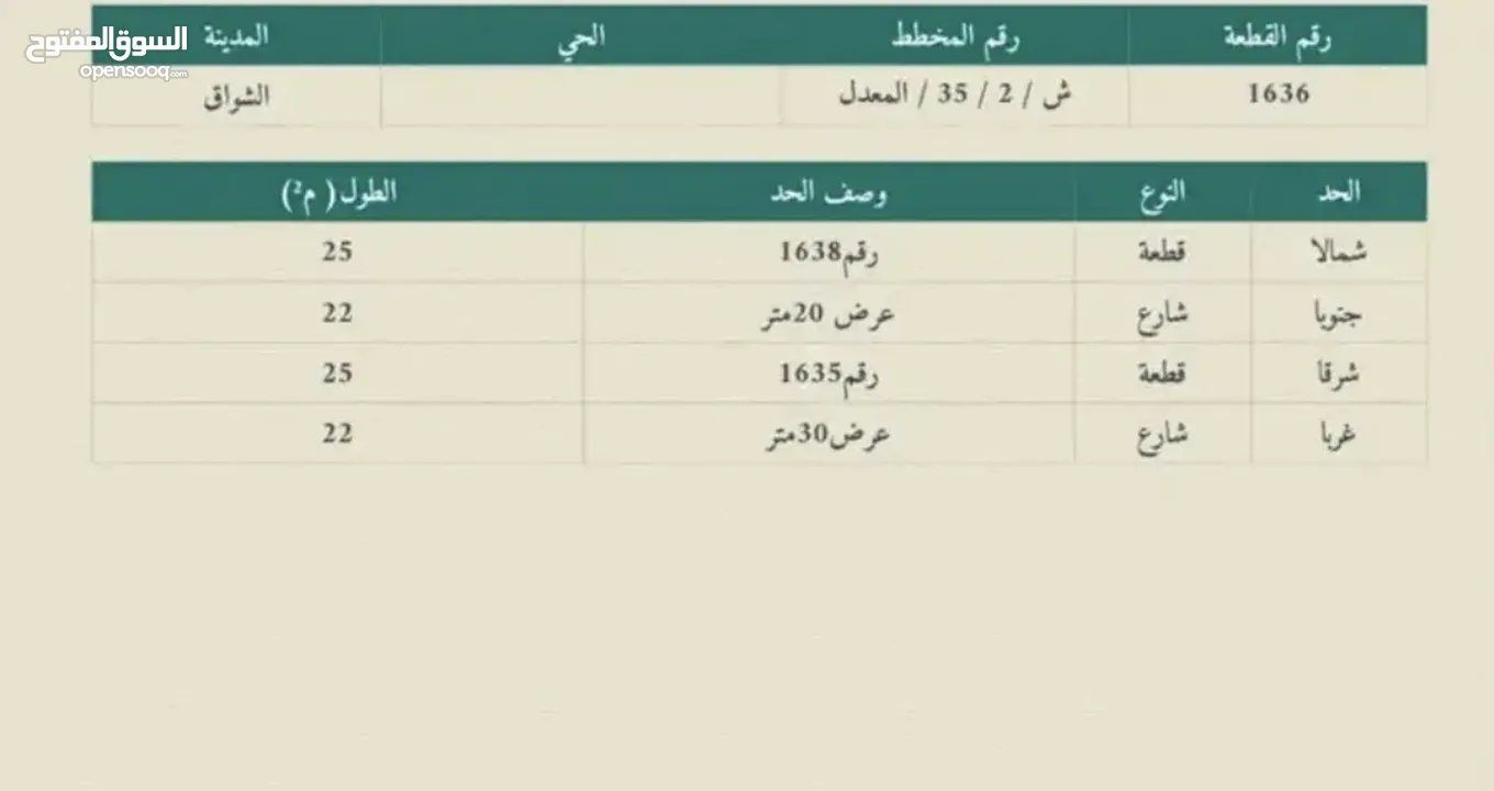 ارض بالوسقه تجاري للبيع او الاستثمار