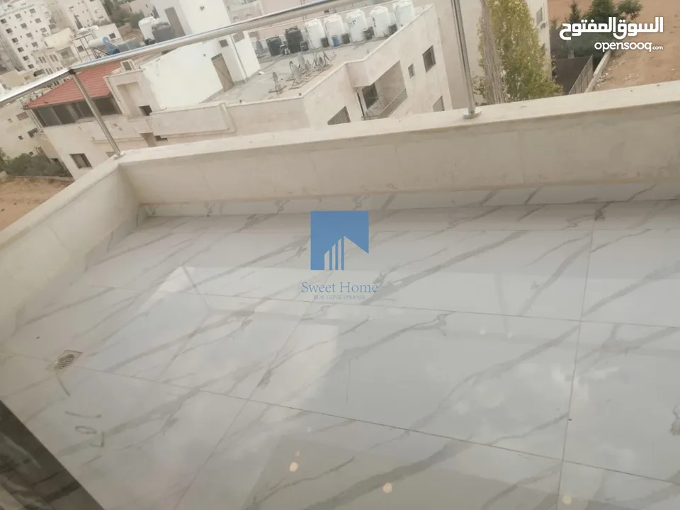 شقة فاخرة للبيع في خلدا  - قرب مدارس ساندس طابق ثالث 160م مع روف دوبلكس 125م لم تسكن