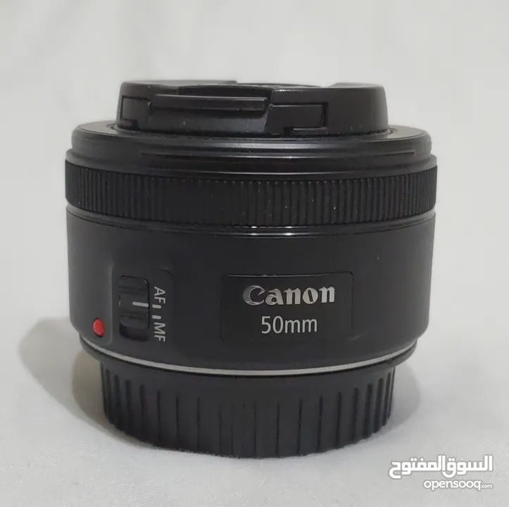 عدسة كانون 50mm شبه جديدة