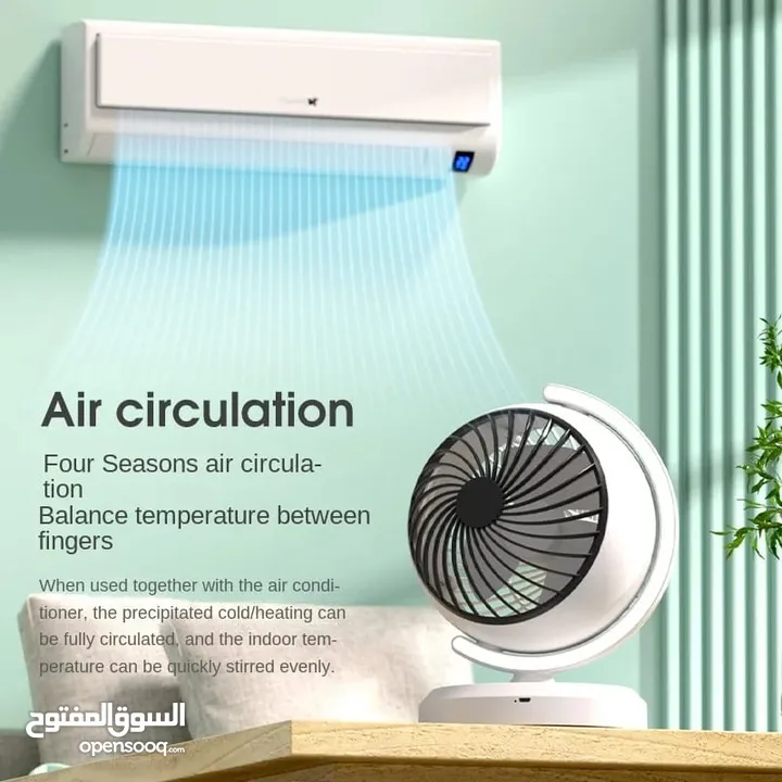 مروحة المكتب الصغيرة الشحن مع أضاءة LED