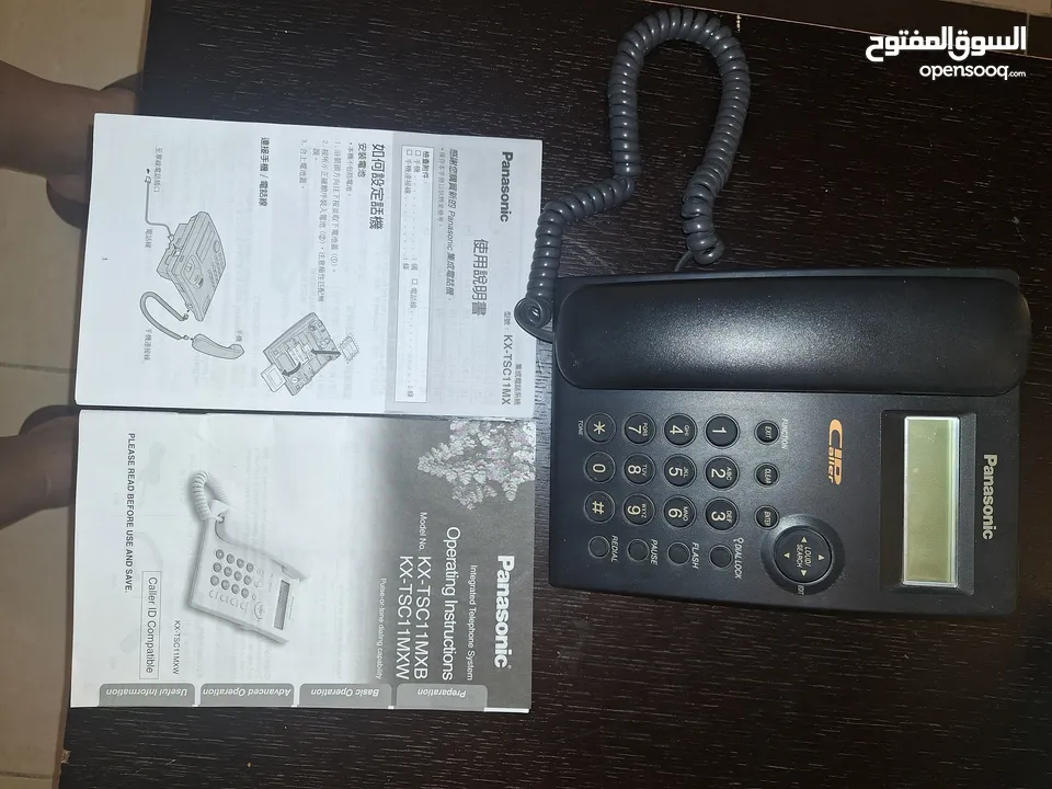 تلفون Panasonic لون اسود كاشف للارقام مستعمل وبحالة ممتازة للبيع
