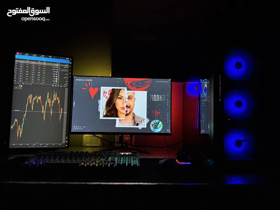 للبيع جهاز كمبيوتر كامل للألعاب والعمل الاحترافي