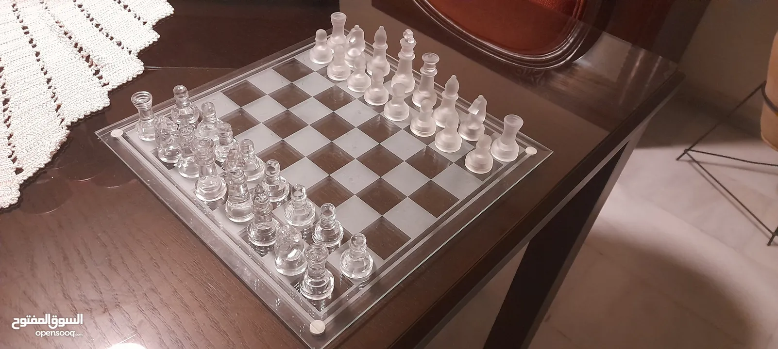 Glass Chess & Checkers  شطرنج و تشيكرز زجاجي