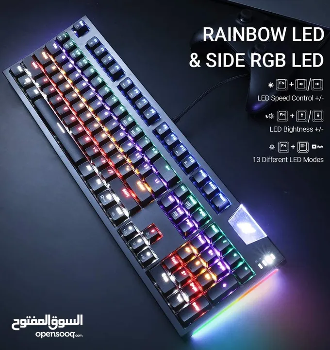 كيبورد الجمينج الاحترافي Abkoncore K600 RGB الميكانيكي بسعر حرق
