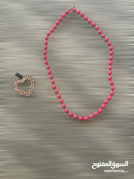 FREE Gift with Purchase – Girls’ Dark Pink Pearl Necklace + Heart Pendant