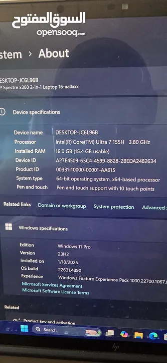 HP spectre  x360 16" with gpu rtx 405لابتوب ات بي سبيكتر ممتاز للتصميم والالعاب 0