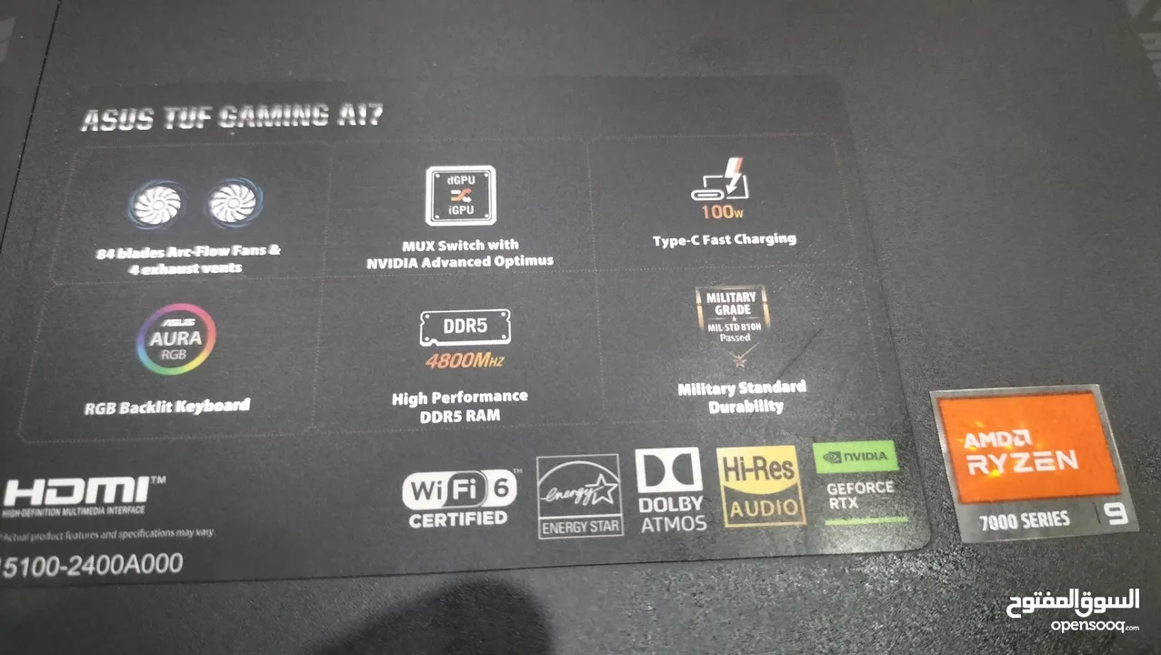 لابتوب جيمنج فل نظافة مواصفات عاليه ASUS TUF GAMING A17