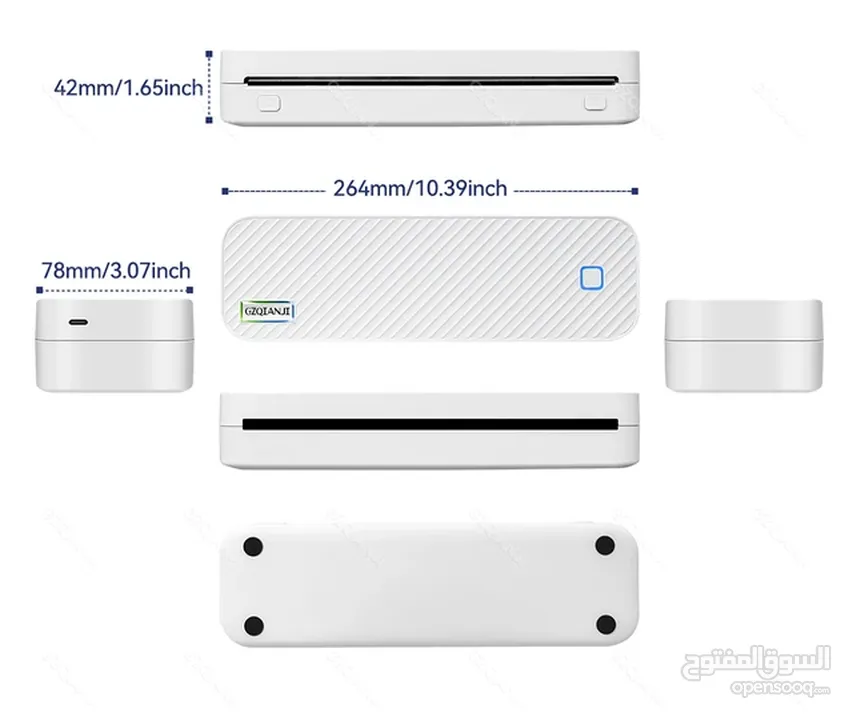 للبيع: طابعة GZQIANJI GZMA412 المحمولة – حرارية، A4، لاسلكية عبر Bluetooth!