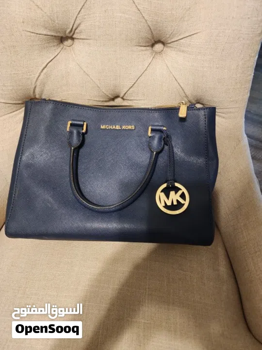 MICHAEL KORS Sutton Saffiano Leather Large Satchel Navy