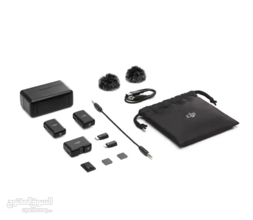 مايكروفون DJI اصلي مع ريسيفر و سماعتين DJI Mic (2 TX + 1 RX Charging Case), Wireless Microphone