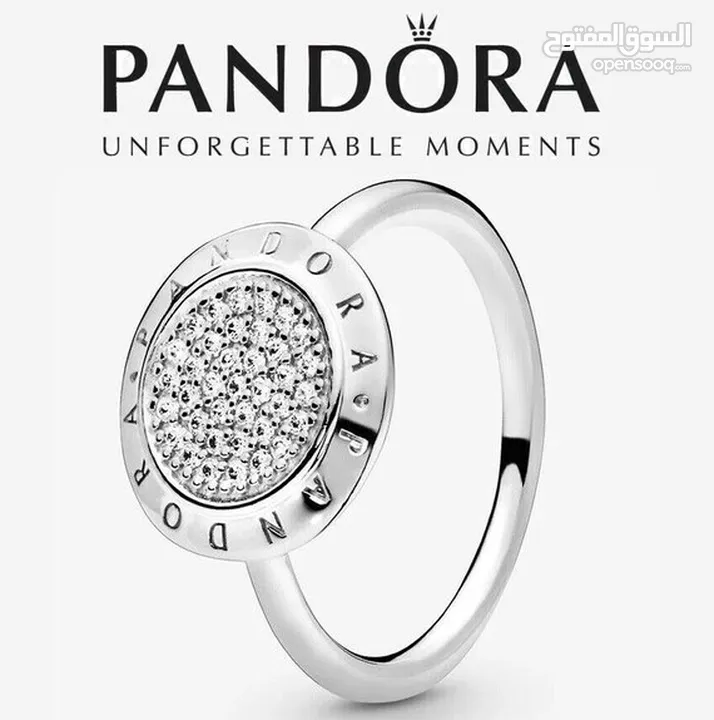SIZE 52 PANDORA Jewelry Logo Cubic Zirconia Ring in Sterling Silver 925