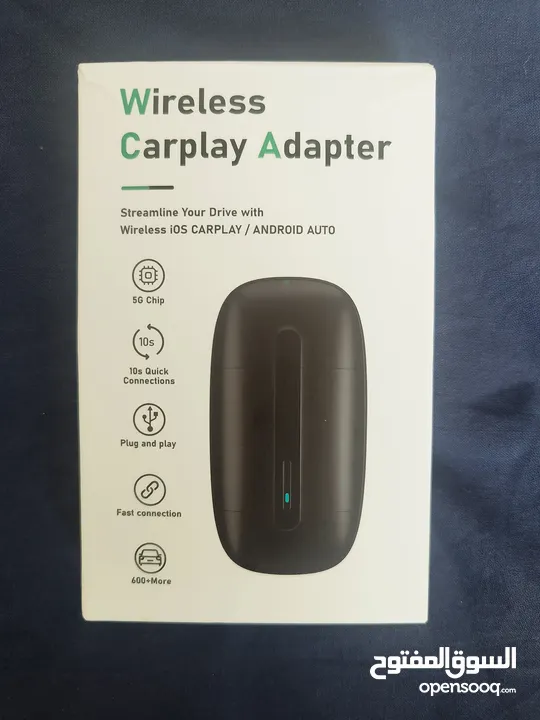 Wireless Apple CarPlay and Android Auto Adapter قطعة تحويل كار بلاي واوتو الى لاسلكي