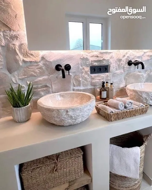 ديكورات حجر نوافير شلالات مغاسل فير بليس باربكيو ديكورات شبابيك ومداخل دربزينات ومشربيات اعمده