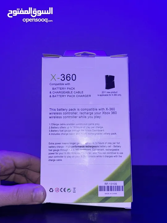 X-360 Compatible with BATTERY PACK & CHARGEABLE CABLE & BATTERY PACK CHARGER بطارية يد تحكم اكس بوكس