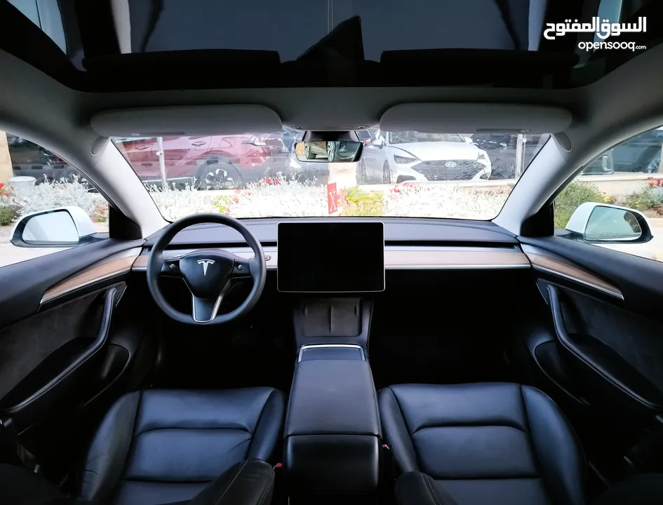 تيسلا 2022 model 3 فحص كامل 4 جـــيـــد بدون ملاحظات بودي (كرت ابيض) بحالة الوكالة بسعر لقطة ومحرووق