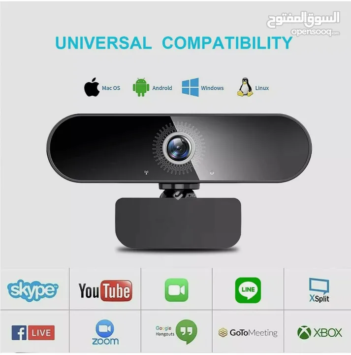 Webcam with Microphone - 1080P HD Aluminium Web Cam for Desktop, Mac, Laptop