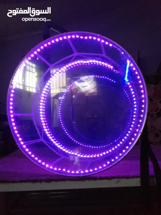 طبول للدبكات شفاف مع اضاءة متغيرة عدة الوان