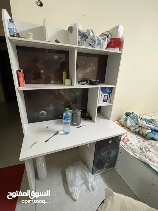 Used good condition cupboard,dressing table,1matching side table(photo not attach),1open shelf