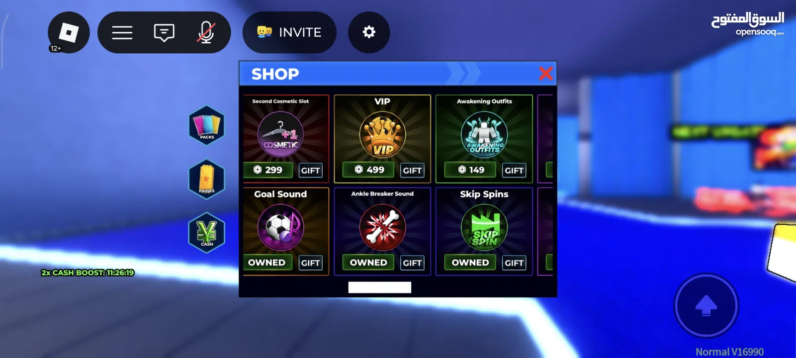 حساب روبلوكس ماب البيوو سكنات و بلوكس فروت للمعرقين فيها و مزبد و مايك و شات  على 600 شيكل