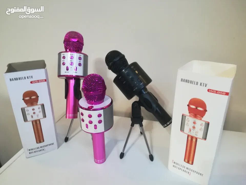 المايكرفون مع سماعه كاريوكي مكبر صوت سماعات بلوتوث راديو مايك سماعة هديه مايكرفون مكبر صوت سماعات