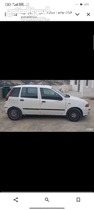 فيات بونتو 1996 للبيع شاشة اندرويد كمرة  لفرس سنتر لوك