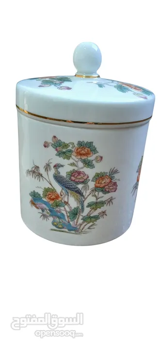 وعاء/مرطبان خزفي فاخر من WEDGWOOD - Kutani Crane - إنجليزي أصلي
