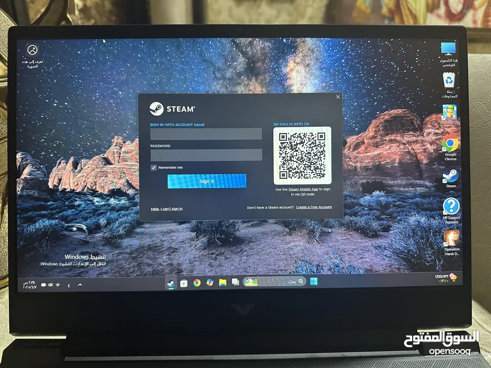لابتوب hp victus gaming جيمينج كرت rtx 3050ti بحالة ممتازه سعرر حرررق